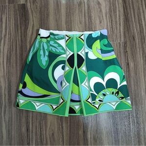 Vibrant Green Patterned Skirt